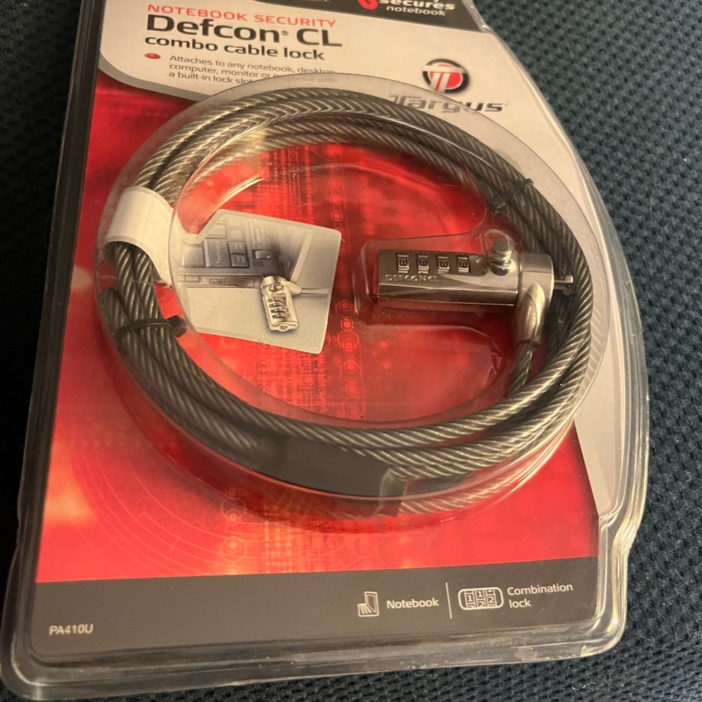 Targus Defcon CL Combination Cable Lock - Gray